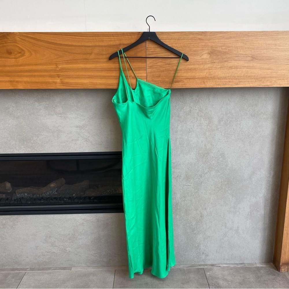 MANGO Asymmetrical Satin Dress, Size M - Picture 12 of 15